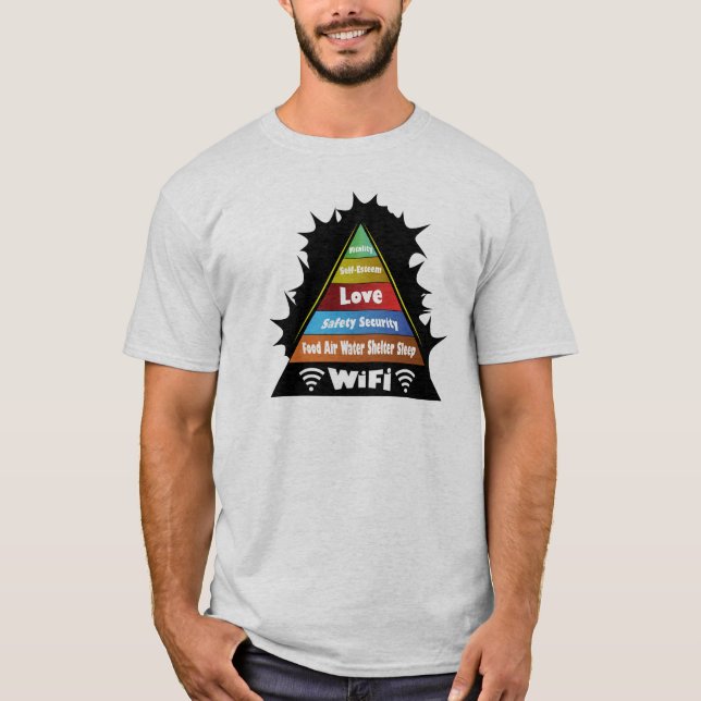 Camiseta A hierarquia de Maslow das necessidades (Frente)