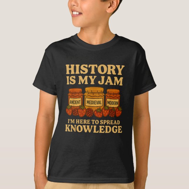 Camiseta A História É O Meu Professor Engraçado De Volta À  (Frente)