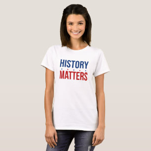 Camiseta A história importa matérias brancas vermelhas da