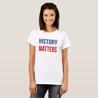 Camiseta A história importa matérias brancas vermelhas da