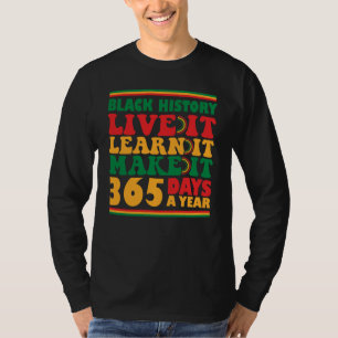 Camiseta A História Negra Aprende-O A Viver 365 Dias