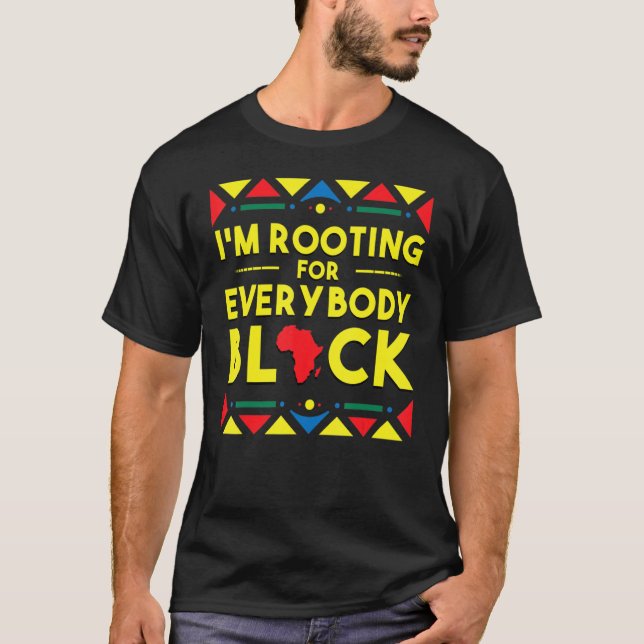 Camiseta A História Negra, Hoodie, estou torcendo por todos (Frente)