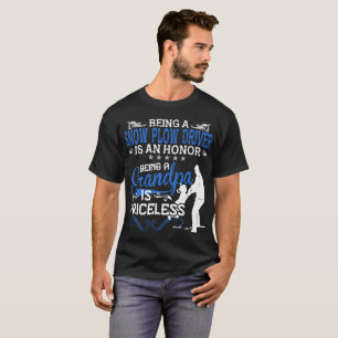 Camiseta A honra do motorista do arado de neve que é vovô é