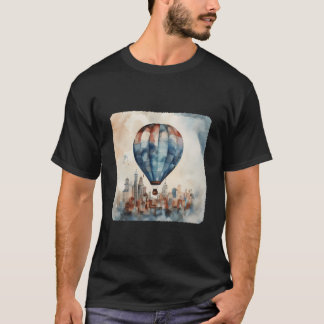 Camiseta A Hot Air Balloon Floating Over A City Urban Adven