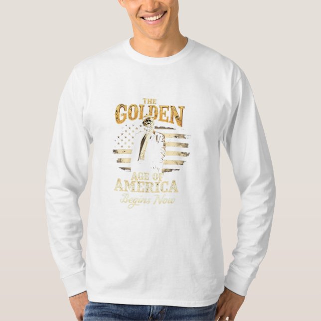 Camiseta A Idade do Ouro da América começa agora no quarto (Frente)