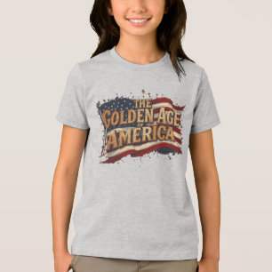 Camiseta A Idade do Ouro da América - Vintage USA Flag
