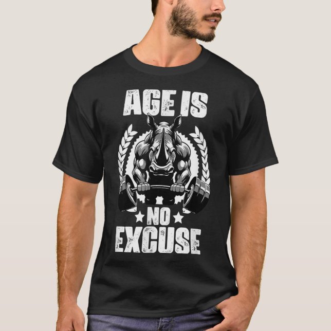 Camiseta A Idade Não É Perdoável Rinocerontes Pesar Citaçõe (Frente)