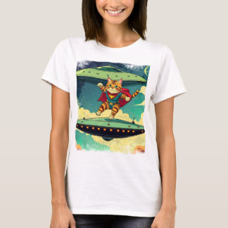Camiseta A identidade secreta do gato como super-herói e OV