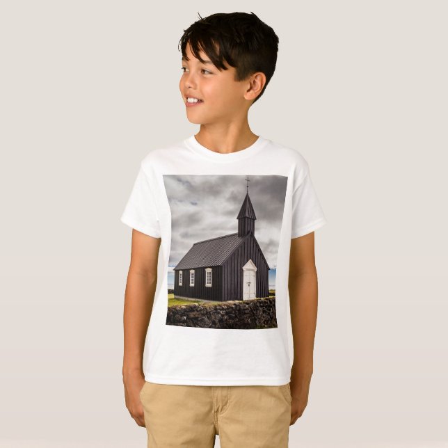 Camiseta A Igreja Negra De Budir, Islândia (Frente Completa)