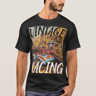 Camiseta A ilustração da corrida de Carros vintage Le mans 