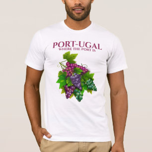 Camiseta A ilustração da uva de Portugal diverge quando o