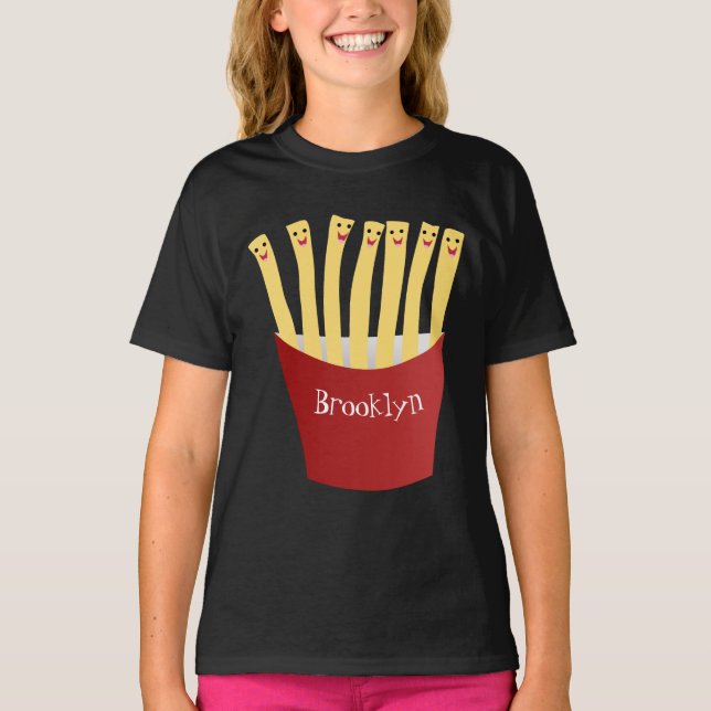 Camiseta A ilustração de desenho animado de comida rápida d (Frente)
