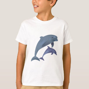 Camiseta A ilustração de salto dos golfinhos caçoa a cam