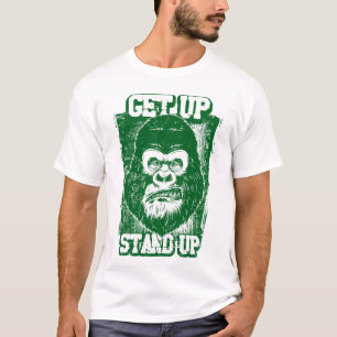 Camiseta A ilustração verde do gorila se levanta