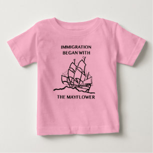 Camiseta A imigração começou com o Mayflower