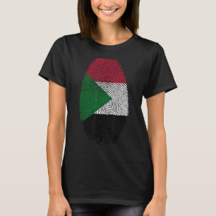 Camiseta A Impressão Digital Da Bandeira Do Sudão Está No M