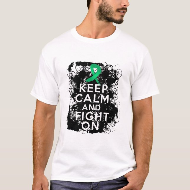Camiseta A infecção hepática mantem a calma e luta-a sobre (Frente)
