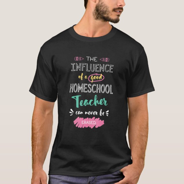 Camiseta A influência de um bom Obrigado de professor de es (Frente)