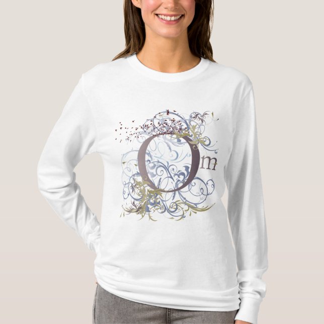 Camiseta A ioga fala: O OM de roda projeta (Frente)