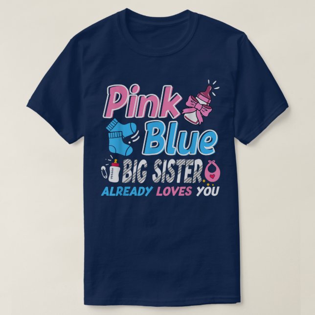 Camiseta A Irmã Rosa Ou Azul Grande Ama-Te, Querida, Raposa (Frente do Design)