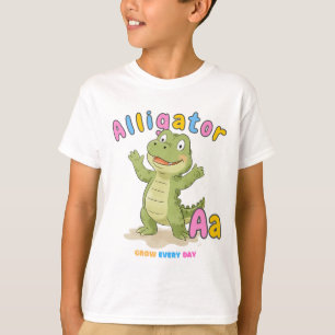 Camiseta "A is for Alligator" Tee Alfabeta - Cresça Todos O