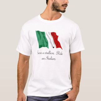 Camiseta A Italiano-Bandeira, salvar um garanhão.  Monte um