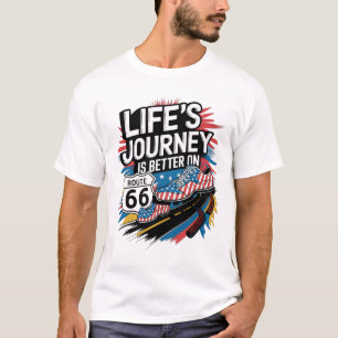 Camiseta A jornada da vida é melhor na ilustração da rota 6
