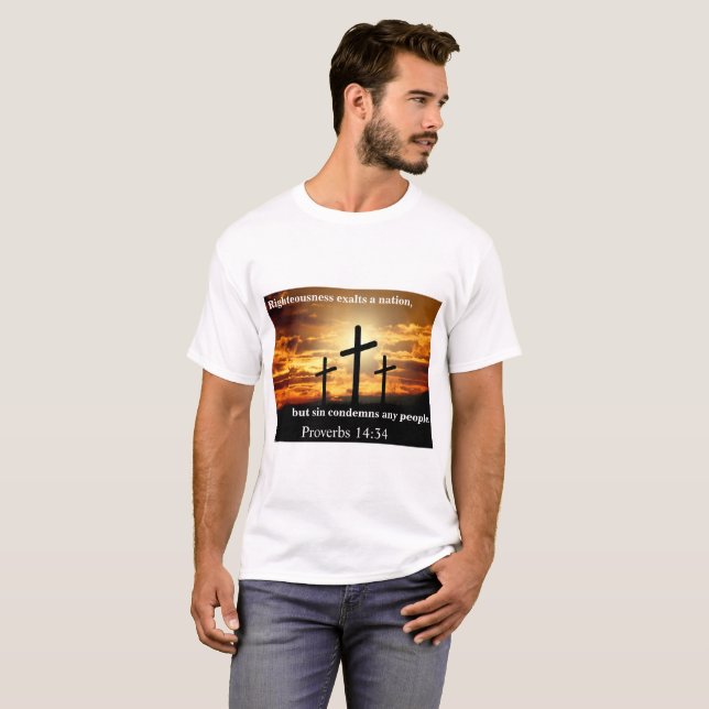 Camiseta A justiça exalta uma nação (Frente Completa)