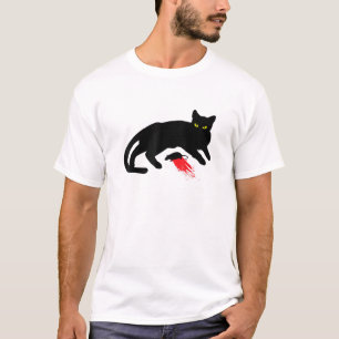 Camiseta A Killer de Gato Preto Instala o Gótico do Rato do
