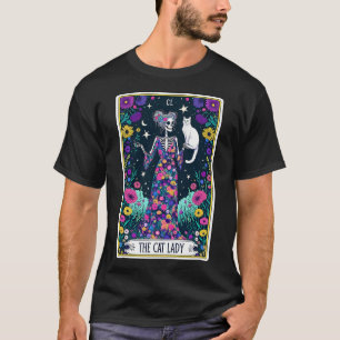 Camiseta A Lady Tarot Card Skeleton Dia de as mães Cat L