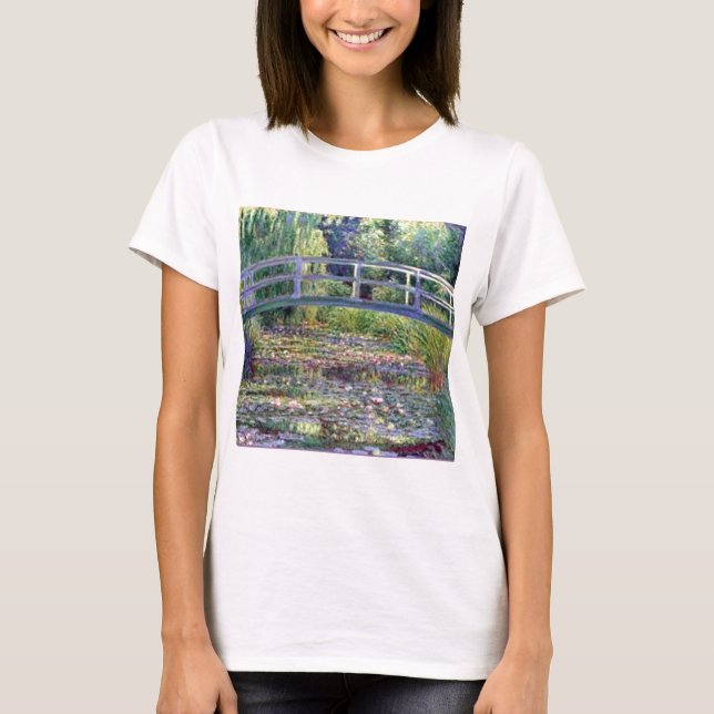 Camiseta A lagoa do lírio de água por Claude Monet (Frente)