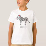 Camiseta A Legal Watercolor Zebra Safari com nome<br><div class="desc">A camisa deste legal rapaz apresenta uma zebra aquarela,  e tem lugar para você adicionar o nome do seu filho em uma bela tipografia. Também é adequado para meninas! Veja o resto da nossa coleção para outros animais bonitos de safari!</div>
