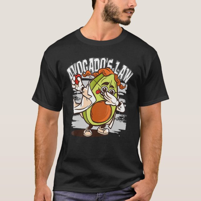 Camiseta A Lei de Avocado Crazy Dabbing Scientist Avogadro  (Frente)