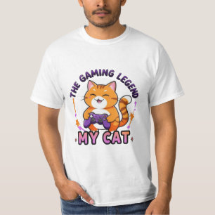 Camiseta A lenda dos jogos - Meu gato   Desenho De Gamer Fu