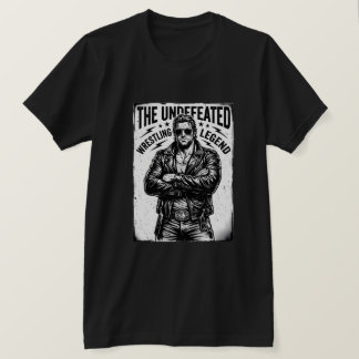 Camiseta A Lenda Invicta da Luta Livre Jaqueta de Couro 