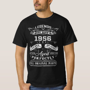 Camiseta A Lenda Vintage Foi Nascer Em 1956, 1956, Parabén