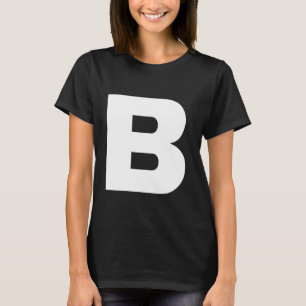 Camiseta A letra B maiúscula, branco simples, em negrito