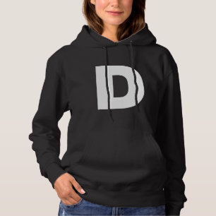 Camiseta A letra D maiúscula, branco simples, em negrito