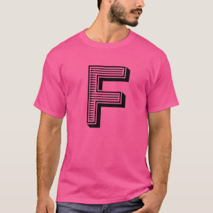 Camiseta A letra F Divertida em Grande e Negrito para a Fam