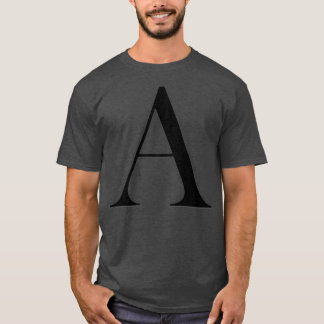 Camiseta A Letra maiúscula Monograma inicial