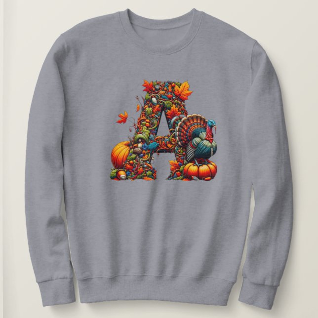 Camiseta A letter A in Thanksgiving style (Frente do Design)