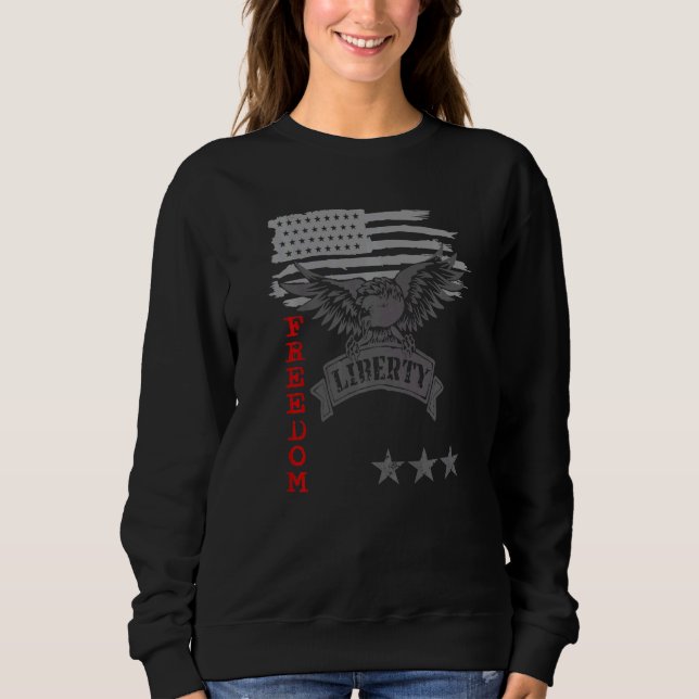 Camiseta A Liberdade da Águia Americana Patriota Justiça Pa (Frente)