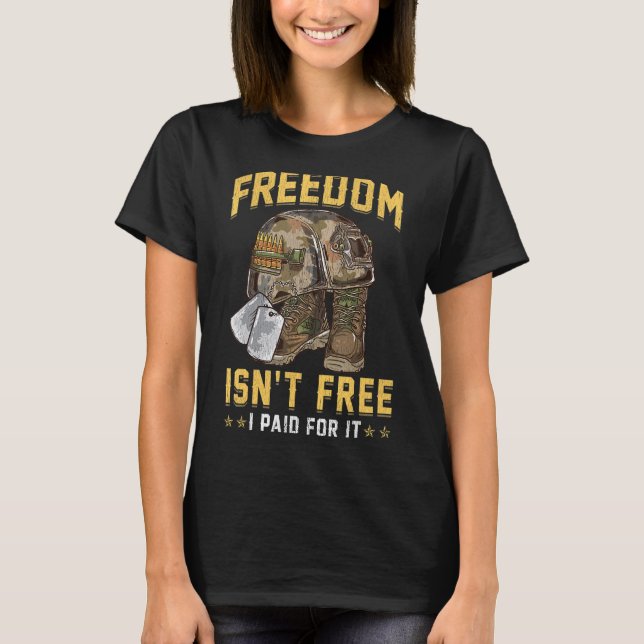 Camiseta A Liberdade dos Veteranos de Guerra não é grátis E (Frente)