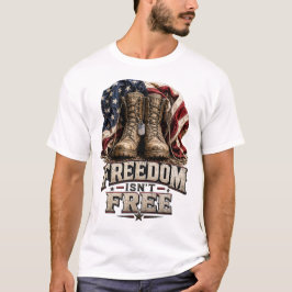 Camiseta A Liberdade Não é Grátis – Botas Militares Vintage
