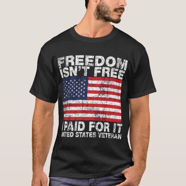 Camiseta A liberdade não é I livre pago por ela - veteranos (Frente)