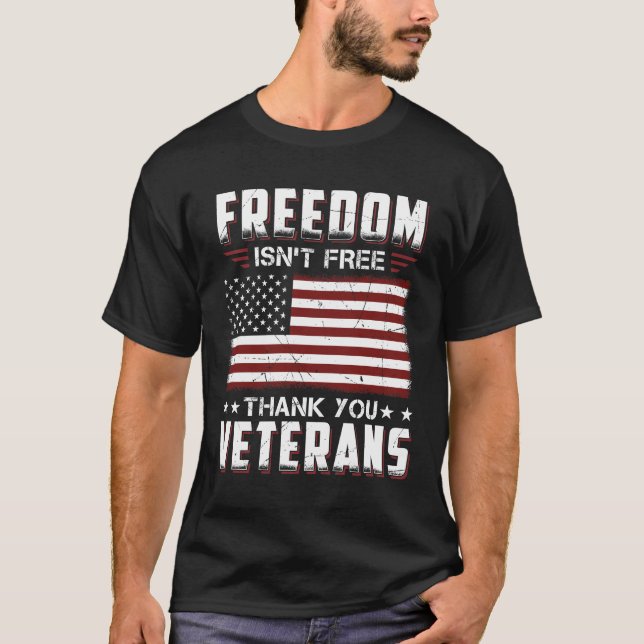 Camiseta A liberdade não é obrigado livre você os veteranos (Frente)