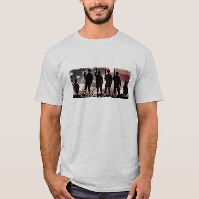 Camiseta A liberdade não é soldados militares patrióticos (Frente)