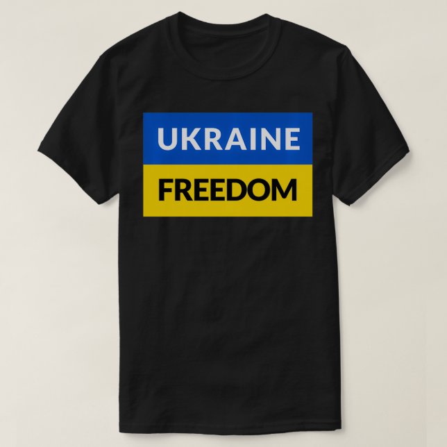 Camiseta A LIBERDADE UCRÂNIA apoia a paz para uma Ucrânia L (Frente do Design)