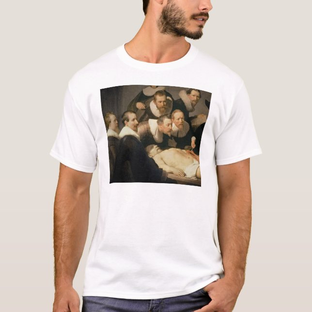 Camiseta A lição da anatomia do Dr. Nicolaes Tulp, 1632 (Frente)