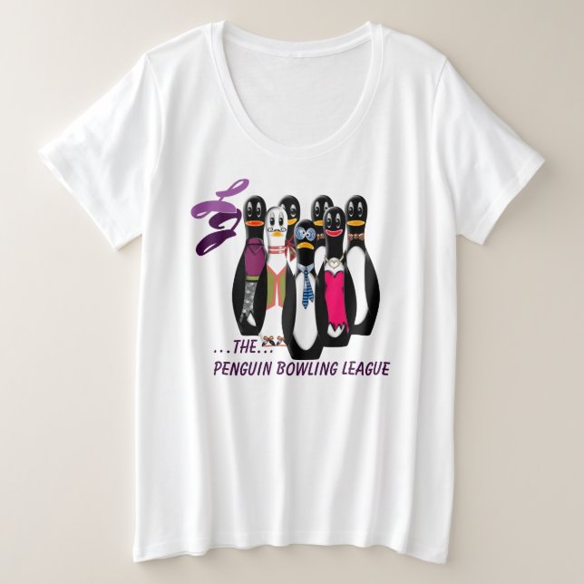 Camiseta A Liga das Boliches Pinguins Personalizada (Frente do Design)